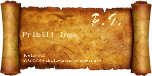 Pribill Inge névjegykártya